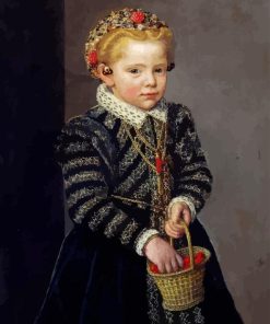 Girl with Basket Of Cherries Diamond Painting