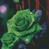 Green Rose Diamond by numbers