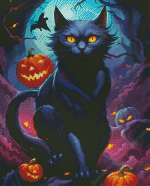 Halloween Cat Diamond Painting