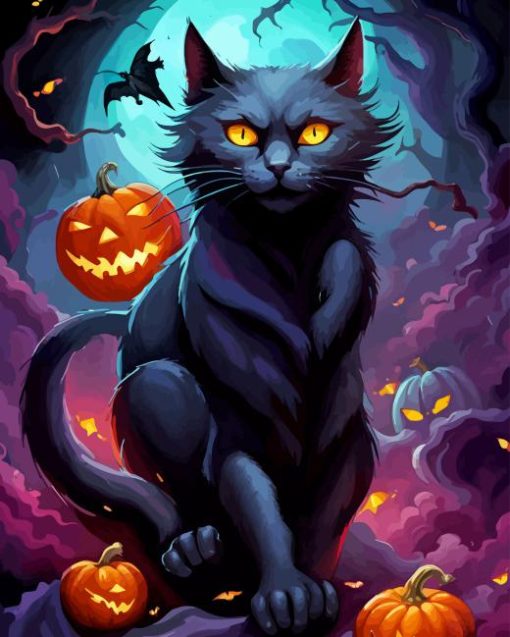 Halloween Cat Diamond Painting