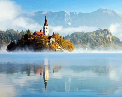 Lake Bled Diamond art