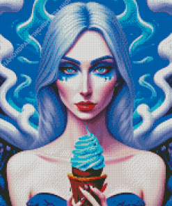 Mermaid Eating Ice Cream Diamond art