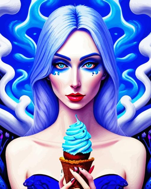 Mermaid Eating Ice Cream Diamond art