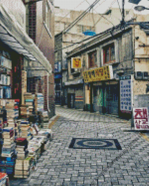 Old Korean Street Diamond Painting