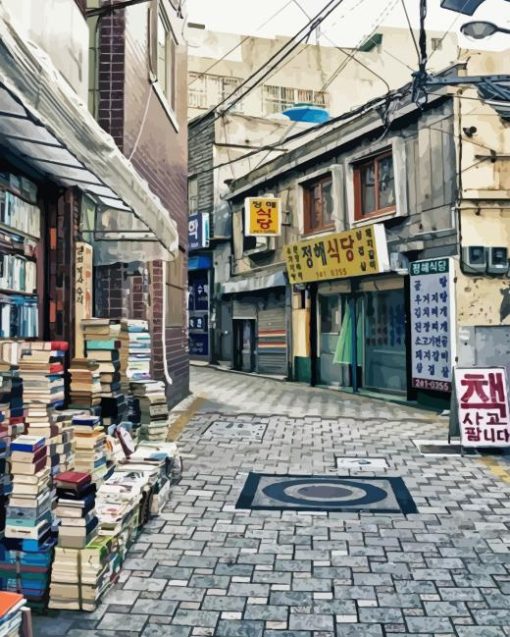 Old Korean Street Diamond Painting