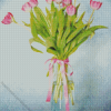 Pink Tulips in Vase Diamond Painting