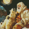 Polar Bears And Santa Claus Diamond Painting