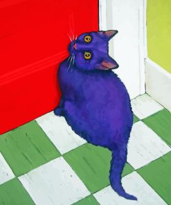 Purple Cat Diamond Painting