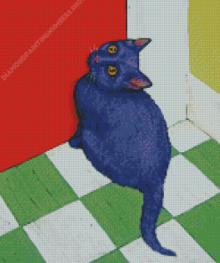 Purple Cat Diamond Painting