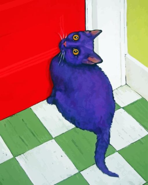 Purple Cat Diamond Painting