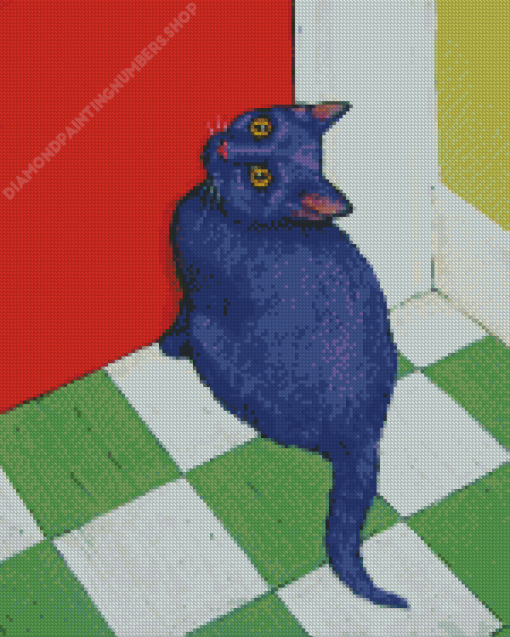 Purple Cat Diamond Painting