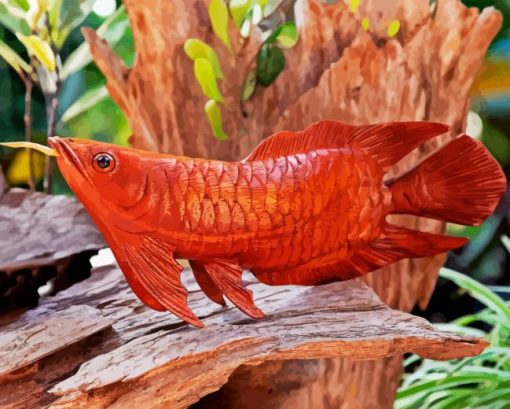 Red Arowana Diamond Painting