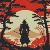 Samurai Ninja Silhouette Diamond Painting