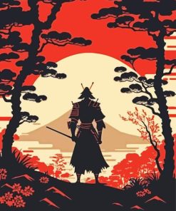 Samurai Ninja Silhouette Diamond Painting