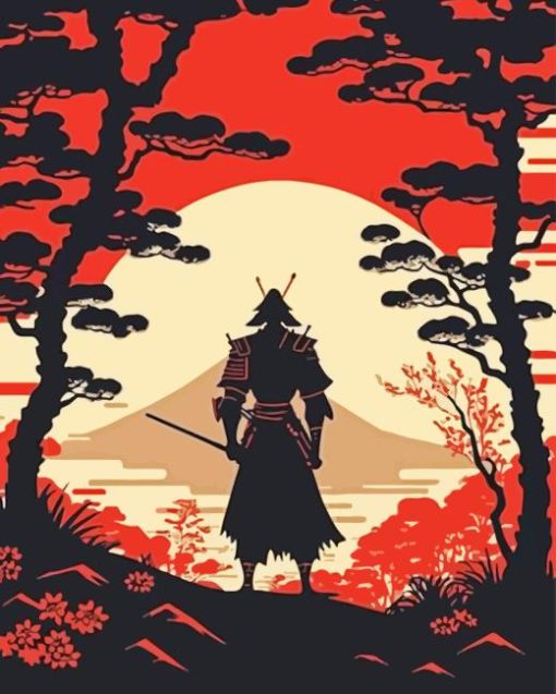 Samurai Ninja Silhouette Diamond Painting