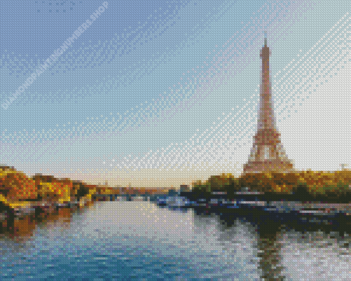 Seine River Eiffel Tower Diamond Paint