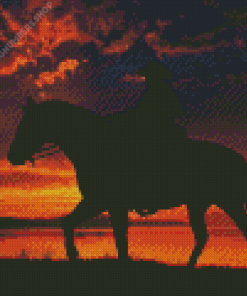 Sunset Cowboy Silhouette Diamond Painting