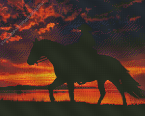 Sunset Cowboy Silhouette Diamond Painting