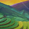 Sunset Rice Terraces Landscape Diamond Painting