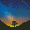 Sycamore Gap Tree Silhouette Diamond Painting