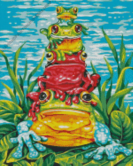 The Pile Up Frogs Diamond Painting