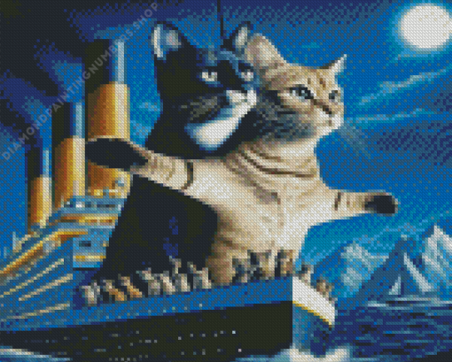 Titanic Cat Diamond Painting