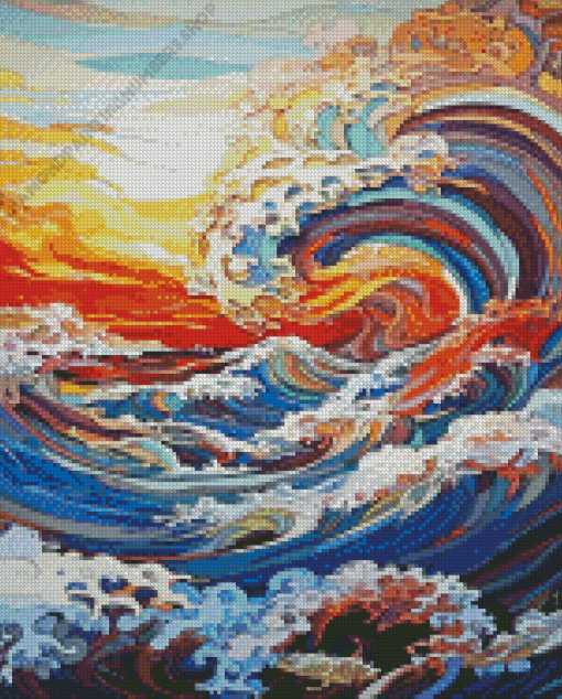 Abstract Sea Waves Diamond Painting