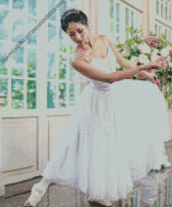 Ballerina in White Dress Diamond Painting