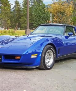 Blue 1981 Corvette Diamond by numbers