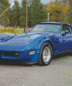 Blue 1981 Corvette Diamond by numbers