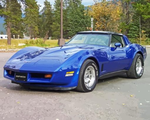 Blue 1981 Corvette Diamond by numbers