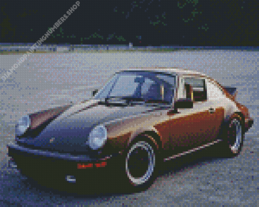 Brown Old Porsche Diamond Painting