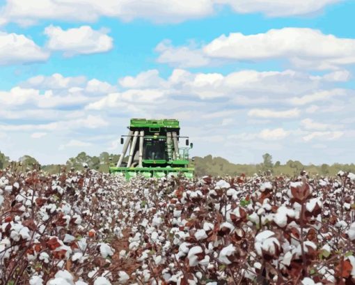 Cotton Harvester Diamond Painting