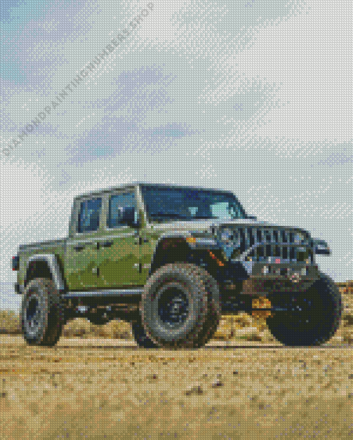 Green Jeep Diamond Painting