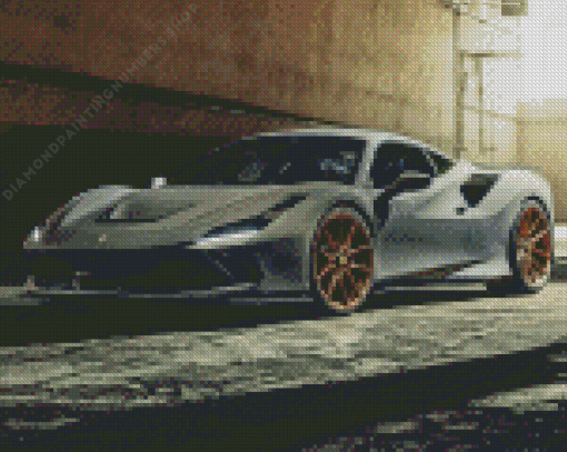 Grey Ferrari F8 Diamond Painting