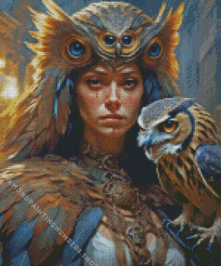 Lady With Owl Diamond Painting