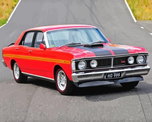 Red Ford XY Falcon Diamond Painting