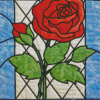 Rose with Stained Glass Diamond Painting