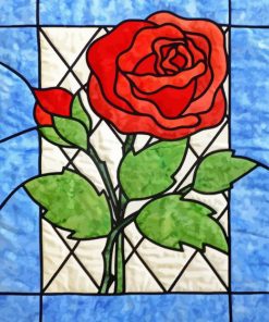 Rose with Stained Glass Diamond Painting