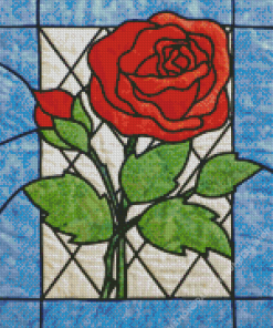 Rose with Stained Glass Diamond Painting