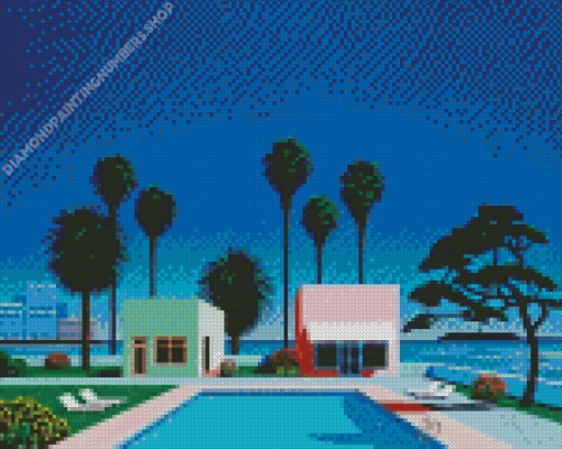 Swimming Pool By Hiroshi Nagai Diamond Painting