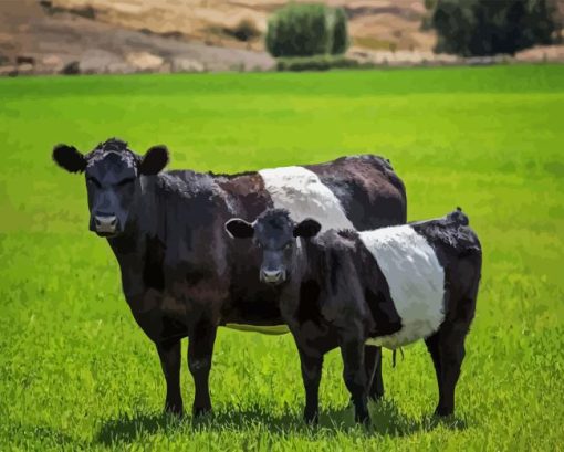 Belted Galloway Diamond by numbers