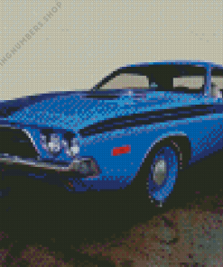 Blue Dodge Charger 1970 Diamond Painting