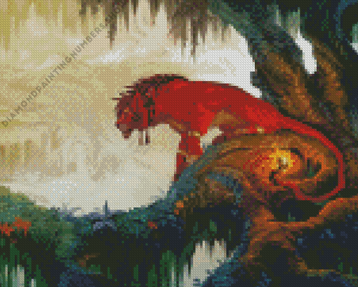 Red Xiii Diamond Painting