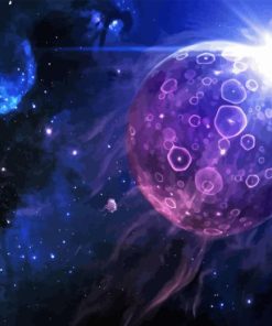 Space Purple Planet Diamond Painting