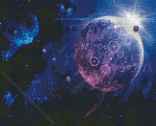 Space Purple Planet Diamond Painting