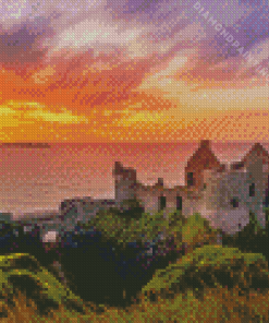 Sunset Dunluce Ireland Diamond by numbers