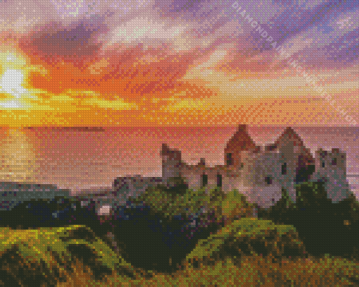 Sunset Dunluce Ireland Diamond by numbers