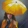 Woman With Yellow Umbrella Diamond Painting