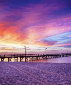 Biloxi Pier At Sunset Diamond Painting